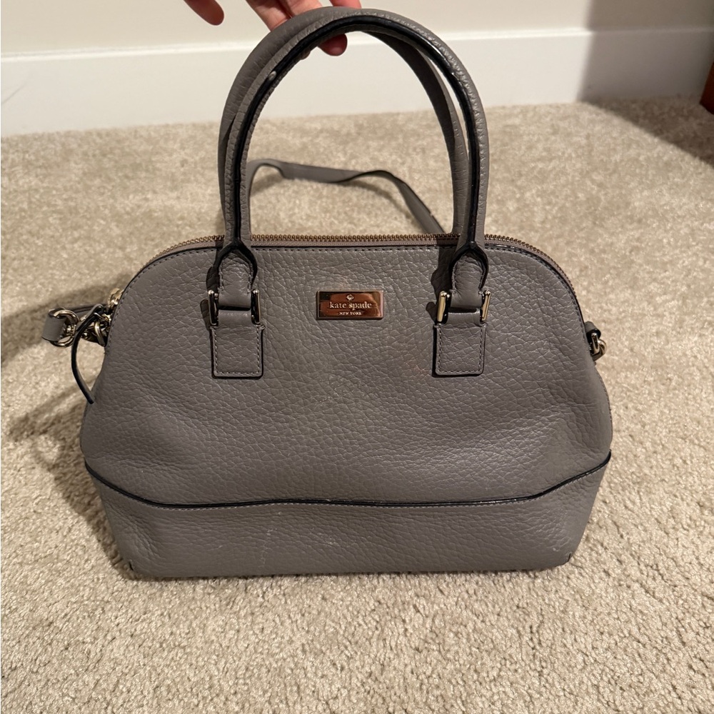 Kate Spade Pebbled Leather Satchel in Gray